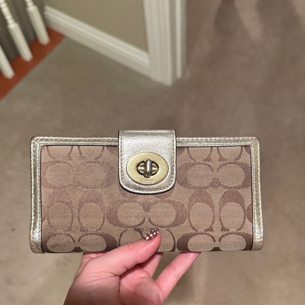 Coach Brown and Gold Wallet